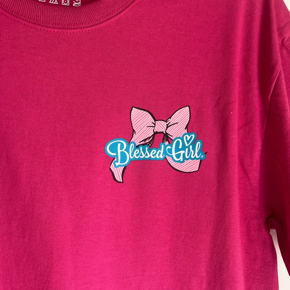 Blessed Girl Fuchsia Pink Graphic T-Shirt - Picture 3 of 5